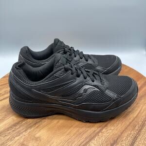 Saucony Cohesion 14 Shoes Womens Size 10 W Triple Black Running Comfort Walking